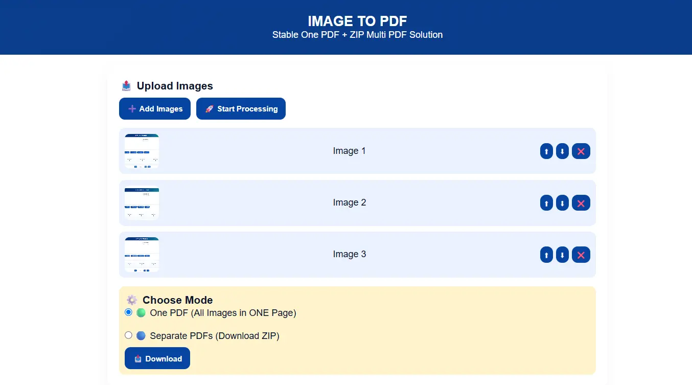 Reorder and Delete Uploaded Images